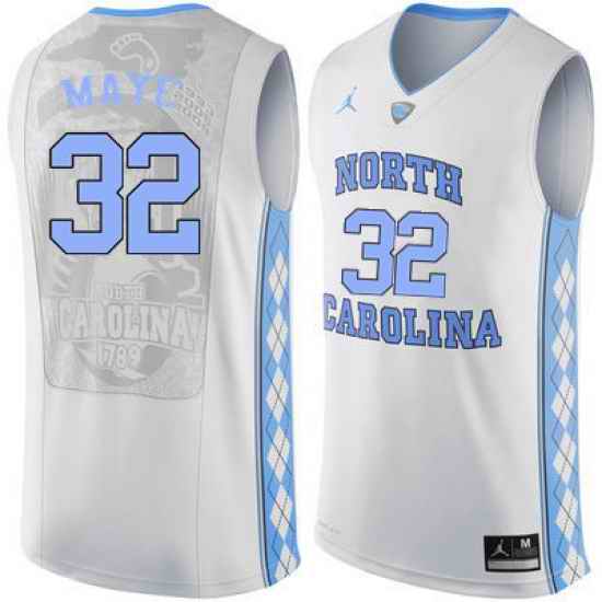 Men North Carolina Tar Heels 32 Luke Maye College Basketball Jerseys White